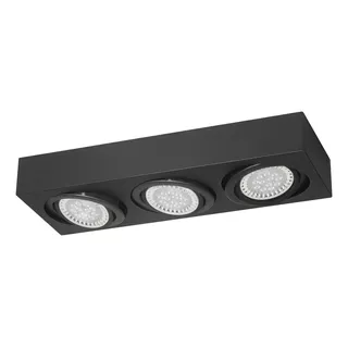 Plafon Ar111 Aplicar Movil 3 Luces Apto Halospot Led Color Negro