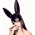 Mascara Antifaz De Conejo Negro Media Cara Disfraz Halloween