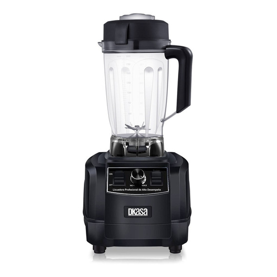 Licuadora Dkasa Professional High Power 2 L negra con vaso de plástico 120V - Incluye 2 accesorios