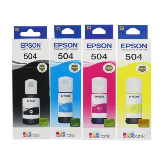 Kit de 4 recambios para tinta de colores Epson T504 L4150 L4160 L4260 L6161 L6171