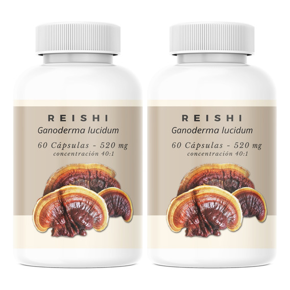 Reishi - Pack 2 Frascos De 60 Caps C/u (cada Una De 560 Mg)