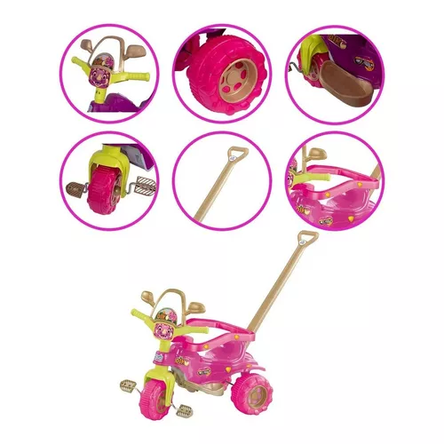 Triciclo Velotrol Motoca Tico Tico Dino Pink - Magic Toys