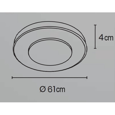 Plafon Led Flam L Negro 48w Aluminio Diseño Moderno