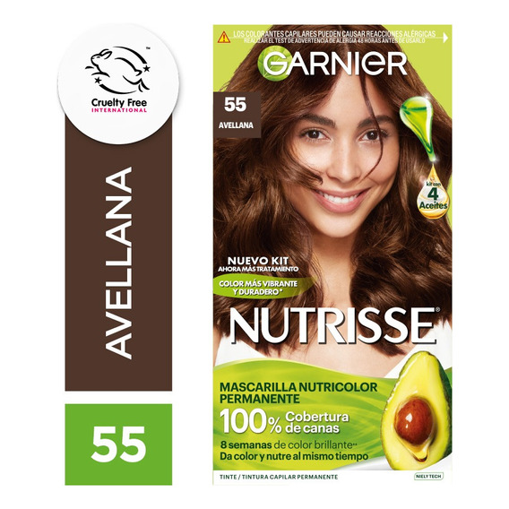 Kit De Tintura Permanente Nutrisse De Garnier Tono Tono 55 Avellana