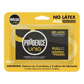 Prudence Uniq 15 Carteras 3 Condones Sin Látex 45 Condones