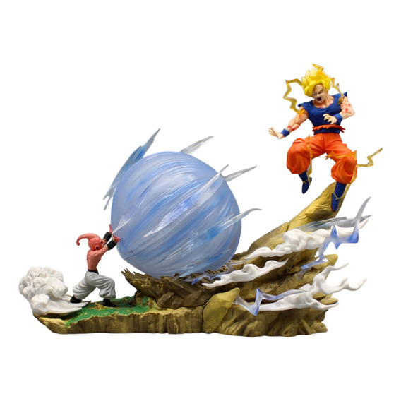 Figura Goku Vs Majin Buu Genkidama Led 20cm Deorama