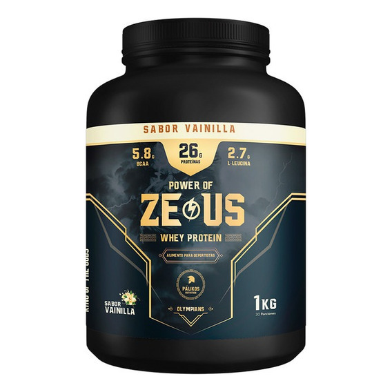 Suplemento en polvo Pálikos Fitness  Olympians Zeus Whey Protein proteína sabor vainilla en pote de 1kg