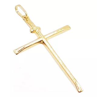 Pingente Cruz Grande Em Ouro 18k Crucifixo Cor Amarelo