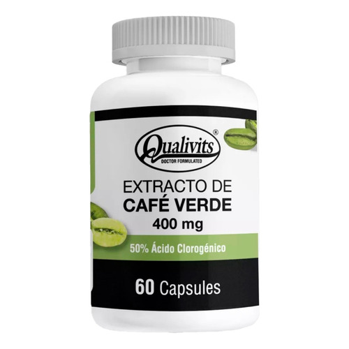 Café Verde 400 Mg X 60 Cápsulas Qualivits®  Adelgazante Sabor Sin Sabor
