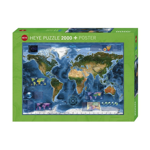 Puzzle 2000pz Satellite Map 29797- Heye 29797