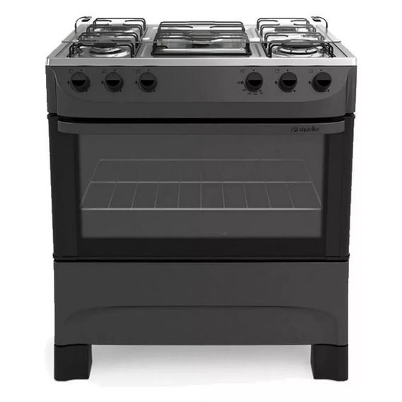 Cocina Mueller Moderatto 5 Bocas A Gas 5 Hornallas Gris Puerta Con Visor 82l