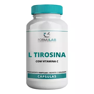 L Tirosina 150mg + Vitamina C 200mg - Contém 60 Cápsulas