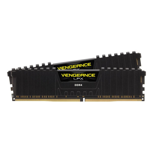 Memoria RAM Vengeance LPX gamer color negro  16GB (2x8GB) Corsair CMK16GX4M2D3600C18