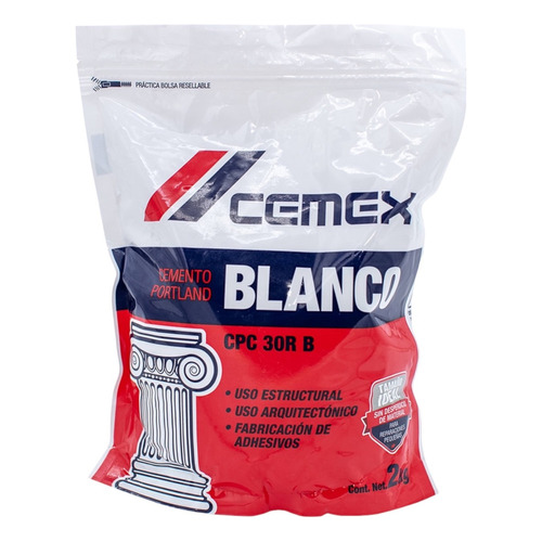 Cemento Blanco Porland Cpc 30r Reparador Grietas 2kg Cemex