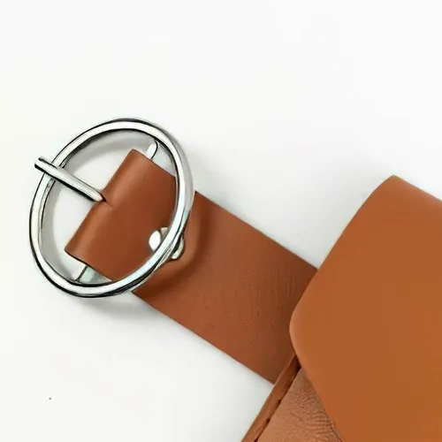 Cintur n para mujer Portega Cartera de piel sint tica marr n claro