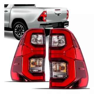 Par Lanterna Traseira Hilux 2021 2022 2023 C/ Led E Soquete