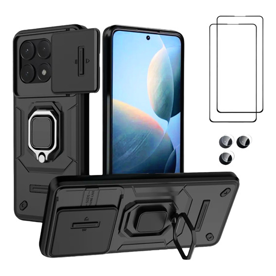 Funda Rígida Anillo Para Poco X6 & X6 Pro (5g) + 3 Protector