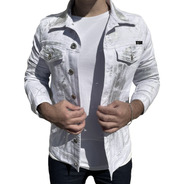 Jaqueta Branca Detalhes Metalizados Masculina Premium