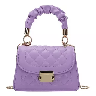 Bolsa Feminina Pequena Fashion Transversal Luxo Bolsinha Cor Lilás