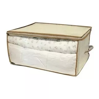 Set X4 Caja Organizador C/cierre Ropa Sweaters Beige