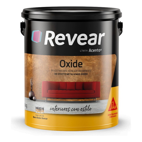 Revear Revestimiento Acrílico Decorativo Metalizado 5kg Rex Color Metalizado Óxide (óxido)