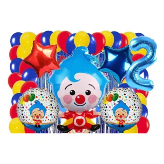 Set Globos Para Decorar Cumple Payaso Plim Plim