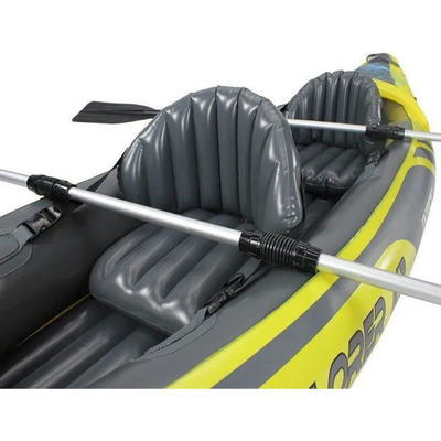 Caiaque Inflável Explorer 160kg K2 Remos Bomba Intex Canoa Cor Amarelo