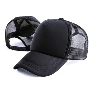 Gorra Trucker Toda Negra X 50 Unidades Sublimar  Visera 