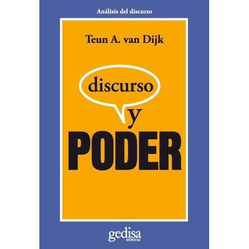 Discurso Y Poder, Van Dijk, Ed. Gedisa