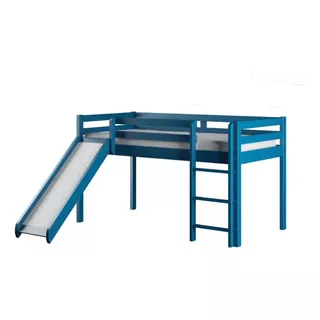 Cama De Madera Infantil Individual Con Resbaladilla 