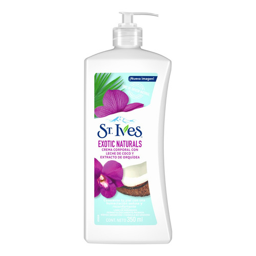  Crema hidratante para cuerpo St. Ives Exotic Naturals en dosificador 350mL