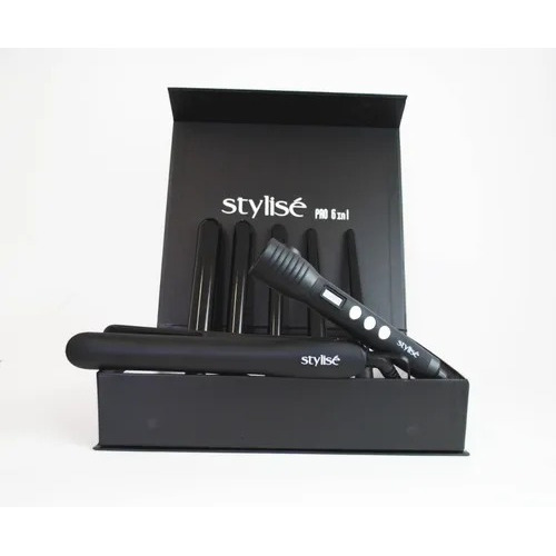 Kit Profesional Stylise Ferro Con 5 Puntas+plancha Color Negro