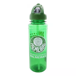 Garrafa Canudo Retrátil 700ml - Palmeiras Cor Unica