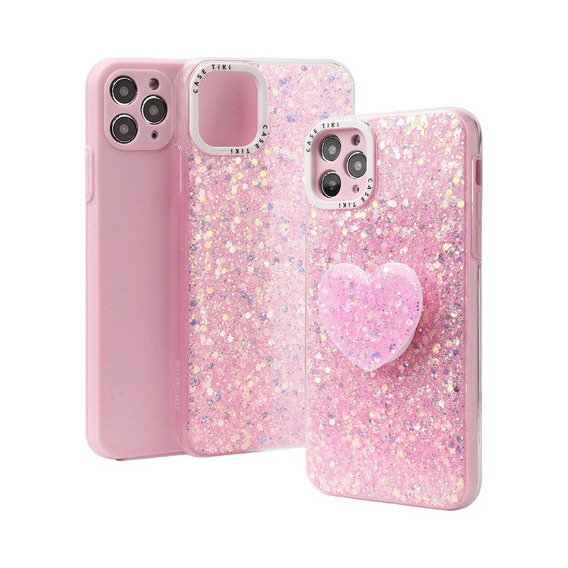 Carcasa Para iPhone 11 Glitter Incluye Pop Socket