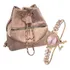 Cartera Mochila Rosa + Reloj De Regalo Promo Día De La Madre Rosa Claro Afelpado Dorado Rosa Claro