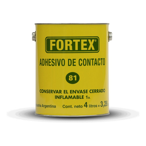 Cemento De Contacto 81 - 4lt - Fortex Color Amarillo