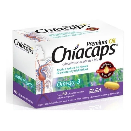 Chiacaps Premium Oil Capsulas Aceite De Chia Omega 3 X 60 Sabor No