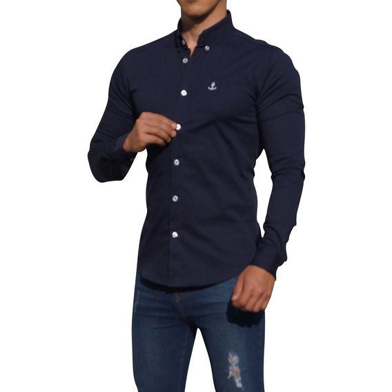 Camisas John Leopard Navy Super Slim Fit Envío Gratis