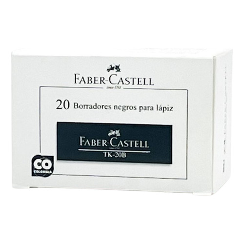 Borrador Negro Tk-20b - Faber-castell 20 Unidades