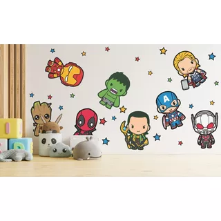 Vinilo Decorativo Infantil - Superheroes Avengers Estrella M