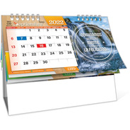 Calendario De Escritorio 2022, Base De Vinil Blanca, Wire-o