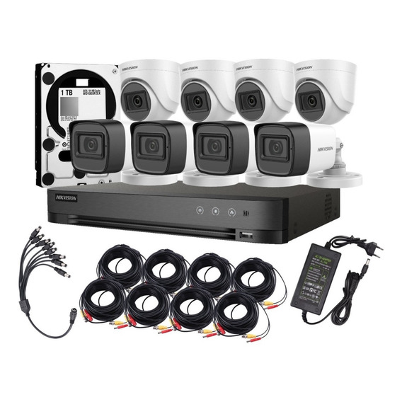 Kit Profesional Hikvision 8 Camara Exterior Fhd 1080p Dd 1tb