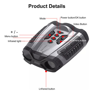 Binoculares Infrarrojo Digital 3 Pulgadas Vision Nocturna 8x