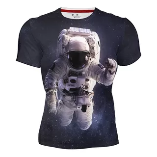 Playera Sublimada Full Print Caballero Espacio Astronauta