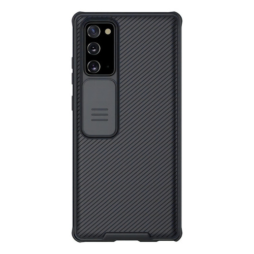 Funda Galaxy Note 20 Con Protector Deslizable Protege Cámara Color Negro Anti Huellas - Anti Shock