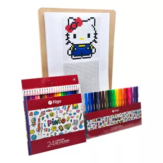 Pixelart Hello Kitty Kit Set Arte Niños
