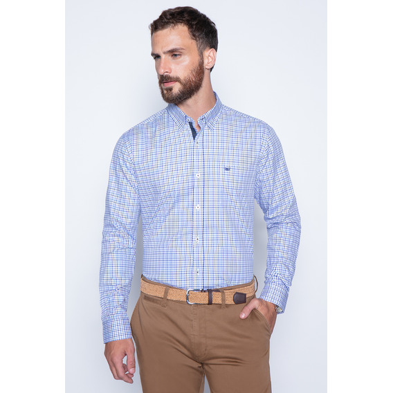 Camisa Checkered Madison Sm Azul Fw2024 Ferouch