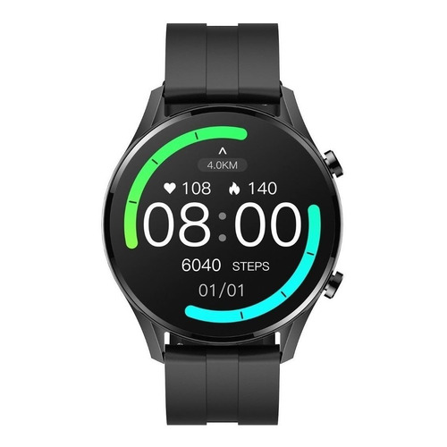 Smartwatch Imilab W12 Sport 1.32" caja 46mm de  aleación de zinc  black, malla  black de  silicona