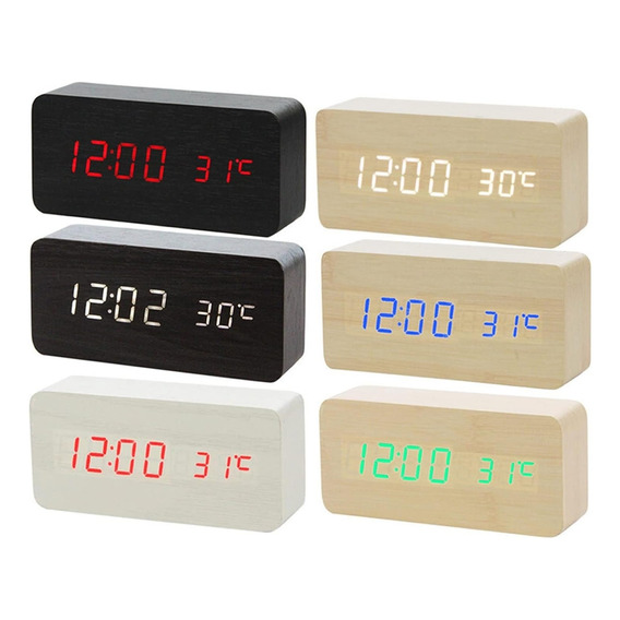 Reloj Despertador Digital Led Temperatura Mesa Portatil Alar