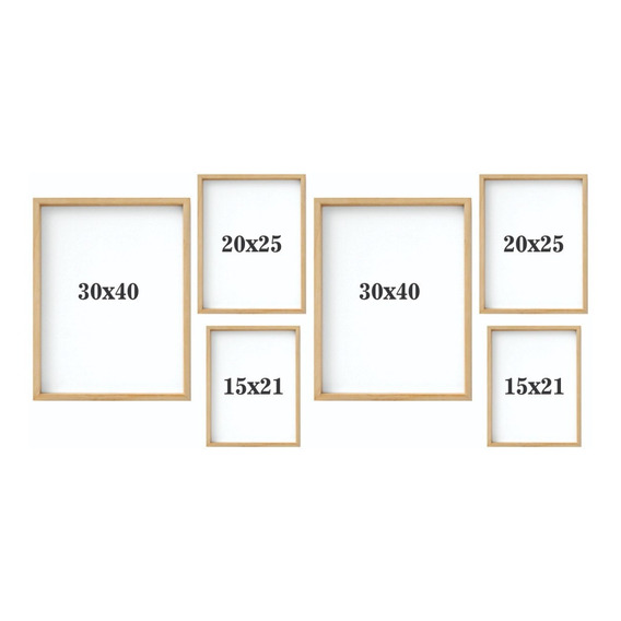 Combo Set Cuadros Box, Marcos Box Madera Portaretrato X6u